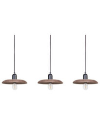 Wyld And Coco Mangowood 3-Light Pendant Lamp Natural Wood Shade Boho Handmade Large - thumbnail 1