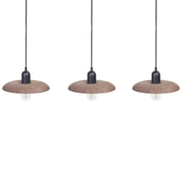 Wyld And Coco Mangowood 3-Light Pendant Lamp Natural Wood Shade Boho Handmade Large - thumbnail 4