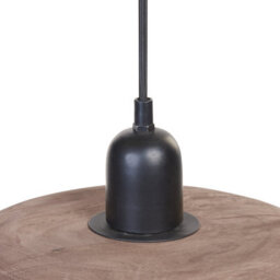 Wyld And Coco Mangowood 3-Light Pendant Lamp Natural Wood Shade Boho Handmade Large - thumbnail 6