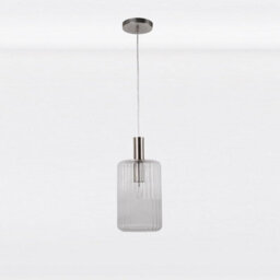 First Choice Lighting Set Of 2 Clear And Brushed Chrome Fluted Glass Design Pendant Fittings - thumbnail 3