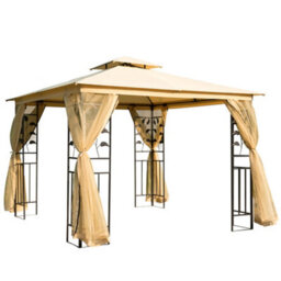 Outsunny 3 X 3(M) Patio Garden Metal Gazebo Marquee Tent Canopy Shelter Pavilion - thumbnail 2