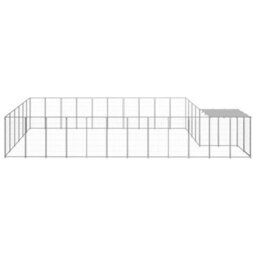 Berkfield Dog Kennel Silver 19.36 M2 Steel - thumbnail 3