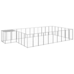 Berkfield Dog Kennel Silver 19.36 M2 Steel