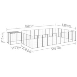 Berkfield Dog Kennel Silver 19.36 M2 Steel - thumbnail 6