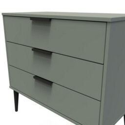 Fuji 3 Drawer Chest Of Drawers In Reed Green (Ready Assembled) - thumbnail 4