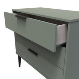 Fuji 3 Drawer Chest Of Drawers In Reed Green (Ready Assembled) - thumbnail 5