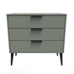 Fuji 3 Drawer Chest Of Drawers In Reed Green (Ready Assembled) - thumbnail 1