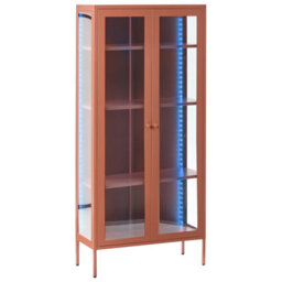 Beliani Glass Display Cabinet With Led Harty Metal 80 Cm Golden Brown - thumbnail 1