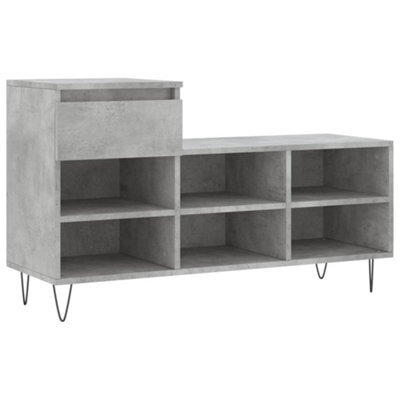 Berkfield Modern Shoe Cabinet Concrete Grey 102X36X60 Cm Engineered Wood