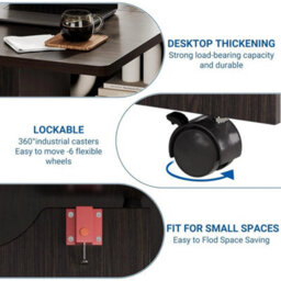 Folding Dining Table With Wheel 2Tier Storage Drop Leaf Extendable Kitchen Table - thumbnail 4