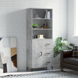 Berkfield Highboard Concrete Grey 69.5X34X180 Cm Engineered Wood - thumbnail 1