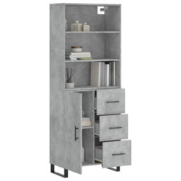 Berkfield Highboard Concrete Grey 69.5X34X180 Cm Engineered Wood - thumbnail 3