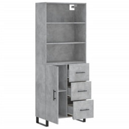 Berkfield Highboard Concrete Grey 69.5X34X180 Cm Engineered Wood - thumbnail 4