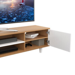 "Avf Harbour Extra Wide 2M Tv Stand, For Tvs Up To 95"" -  Light Wood And White" - thumbnail 6