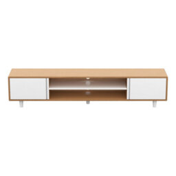 "Avf Harbour Extra Wide 2M Tv Stand, For Tvs Up To 95"" -  Light Wood And White" - thumbnail 3