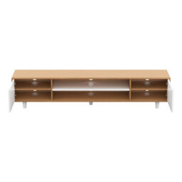 "Avf Harbour Extra Wide 2M Tv Stand, For Tvs Up To 95"" -  Light Wood And White" - thumbnail 4