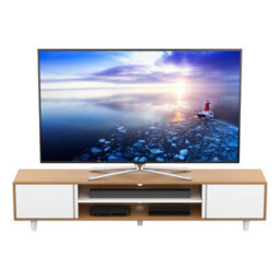 "Avf Harbour Extra Wide 2M Tv Stand, For Tvs Up To 95"" -  Light Wood And White" - thumbnail 5