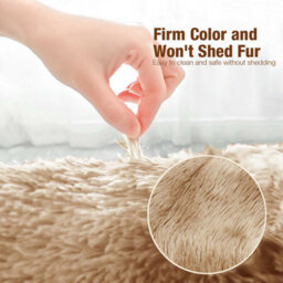 Ameha Beige Shaggy Door Mat 50X80 Cm For Bedroom Non Slip Soft Fluffy Thick Pile Small Rug Non-Shedding Easy To Clean - thumbnail 7
