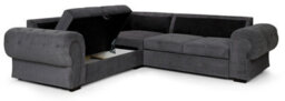 Horizon Corner Sofa Bed Grey Velour Fabric Scatter Back Cushions - thumbnail 3