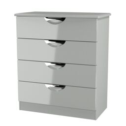 Rovigo Ready Assembled Gloss Dusk Grey 4 Drawer Chest (H)882mm (W)765mm (D)415mm - thumbnail 2