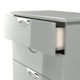 Rovigo Ready Assembled Gloss Dusk Grey 4 Drawer Chest (H)882mm (W)765mm (D)415mm - thumbnail 4