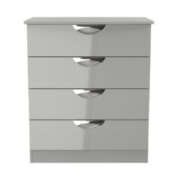 Rovigo Ready Assembled Gloss Dusk Grey 4 Drawer Chest (H)882mm (W)765mm (D)415mm - thumbnail 5