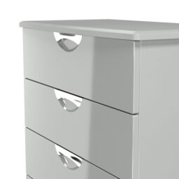 Rovigo Ready Assembled Gloss Dusk Grey 4 Drawer Chest (H)882mm (W)765mm (D)415mm - thumbnail 3