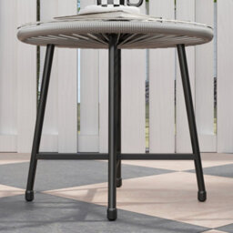 Outsunny Rattan Bistro Set With Acapulco Chairs And Glass Table, Grey - thumbnail 9