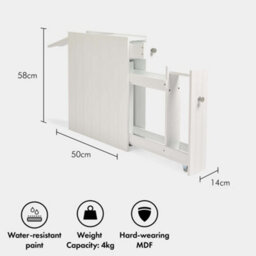 Vonhaus Slim Bathroom Storage Unit, White Slimline Bathroom Cabinet, Narrow & Compact Organiser With Drawers, Holbrook - thumbnail 8