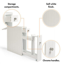 Vonhaus Slim Bathroom Storage Unit, White Slimline Bathroom Cabinet, Narrow & Compact Organiser With Drawers, Holbrook - thumbnail 5