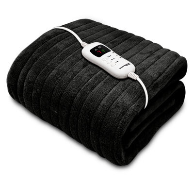 Dreamcatcher Deluxe Black Electric Throw Heated Double Over Blanket Soft Fleece  9 Heat & 12 Timer Settings - image 1