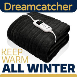 Dreamcatcher Deluxe Black Electric Throw Heated Double Over Blanket Soft Fleece  9 Heat & 12 Timer Settings - thumbnail 7