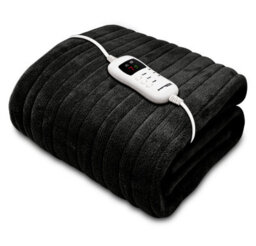 Dreamcatcher Deluxe Black Electric Throw Heated Double Over Blanket Soft Fleece  9 Heat & 12 Timer Settings