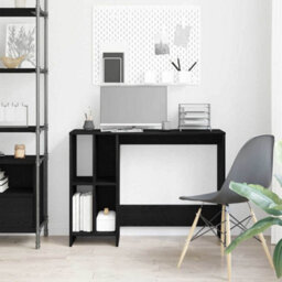 Berkfield Black Oak Desk - 102.5X35X75 Cm Made From Engineered Wood - thumbnail 4