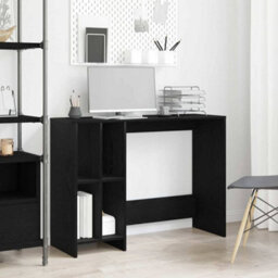 Berkfield Black Oak Desk - 102.5X35X75 Cm Made From Engineered Wood - thumbnail 1