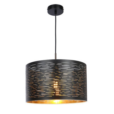 Luminosa Lighting Luminosa Tunno Cylindrical Pendant Ceiling Light Black 1X E27 - image 1