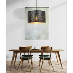 Luminosa Lighting Luminosa Tunno Cylindrical Pendant Ceiling Light Black 1X E27 - thumbnail 3