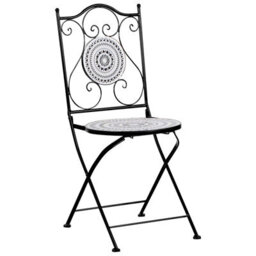 Beliani Set Of 2 Garden Chairs Comiso Folding Metal Black/ White - thumbnail 5