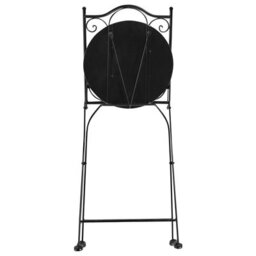 Beliani Set Of 2 Garden Chairs Comiso Folding Metal Black/ White - thumbnail 8