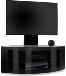 "Centurion Supports Pangea Gloss Black Beam-Thru Curved True-Corner 32""-50"" Tv Cabinet With Mounting Arm" - thumbnail 3