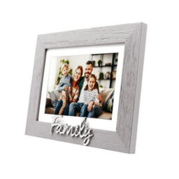 Happy Homewares Grey Woodgrain Effect Family Picture Frame With Silver Letters - 6X4 Or 7X5 - thumbnail 3