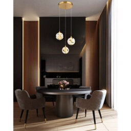 Luminosa Lighting Luminosa Virina Cluster Pendant Ceiling Light Gold Colors K9 Crystals 3X Led 3000K - thumbnail 5