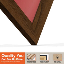 "16X16"" Walnut Modern Vinyl Record Frame With Crimson Mount For 12 Inch Lp Disc - Ak Frames" - thumbnail 3