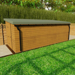 PBSL Group Galeco Steel Gutter Standard Shed Pack Pent Style Roof - 12X6 To 20X12 Black