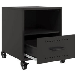 Berkfield Bedside Cabinet Black 36X39X43.5 Cm Steel - thumbnail 9