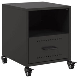 Berkfield Bedside Cabinet Black 36X39X43.5 Cm Steel - thumbnail 2