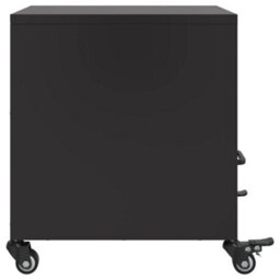 Berkfield Bedside Cabinet Black 36X39X43.5 Cm Steel - thumbnail 7