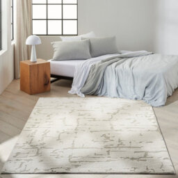 Ivory Abstract Rug Handmade Luxurious Modern Wool Rug For Living Room And Bedroom-160Cm X 221Cm - thumbnail 1