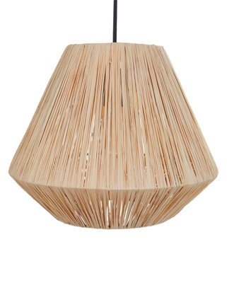 Wyld And Coco Boholuxe Pendant Lamp Natural Straw Shade With Black Iron Base, W33 X H125Cm - image 1