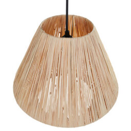 Wyld And Coco Boholuxe Pendant Lamp Natural Straw Shade With Black Iron Base, W33 X H125Cm - thumbnail 5